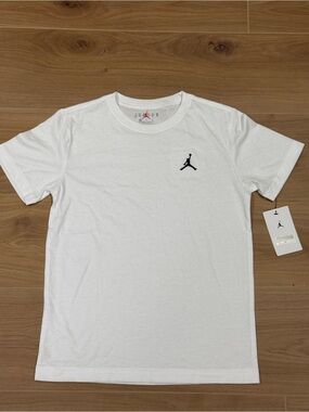 Jordan White Short-Sleeve Crew Tee with Black Jumpman